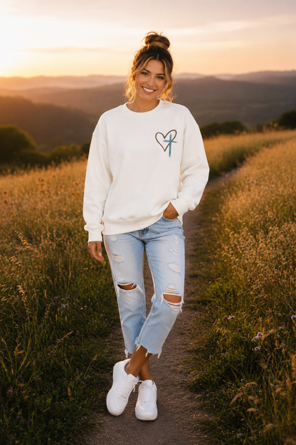 Jesus Has My Back Christian Crewneck Sweatshirt