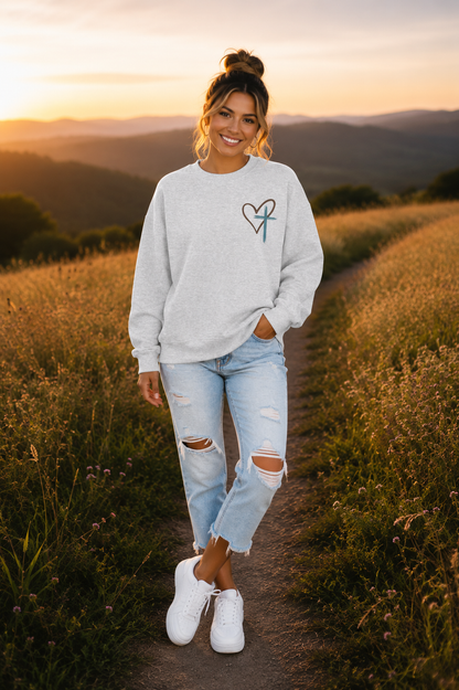 Jesus Has My Back Christian Crewneck Sweatshirt
