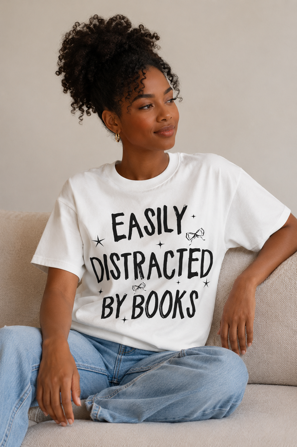 Easily Distracted By Books Graphic Tee