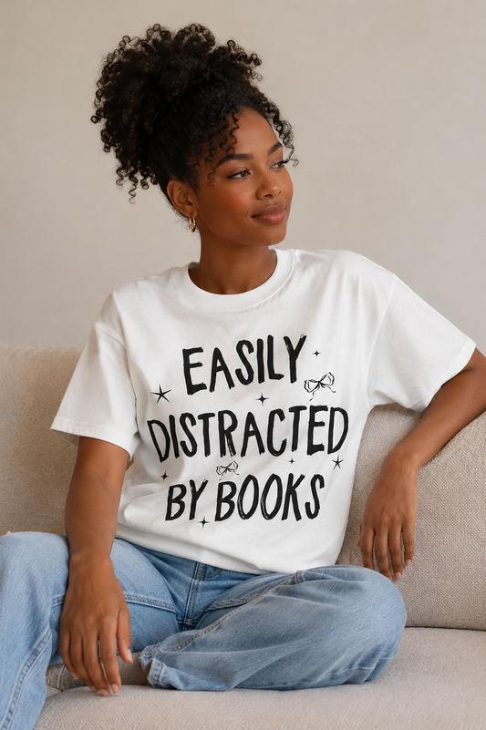 Easily Distracted By Books Graphic Tee
