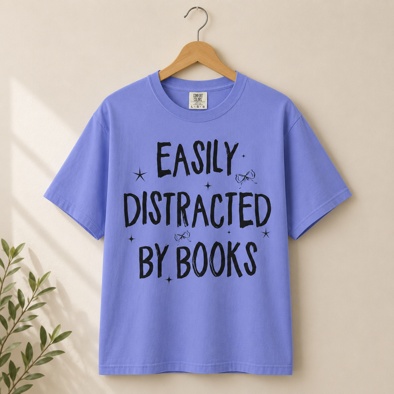 Easily Distracted By Books Graphic Tee
