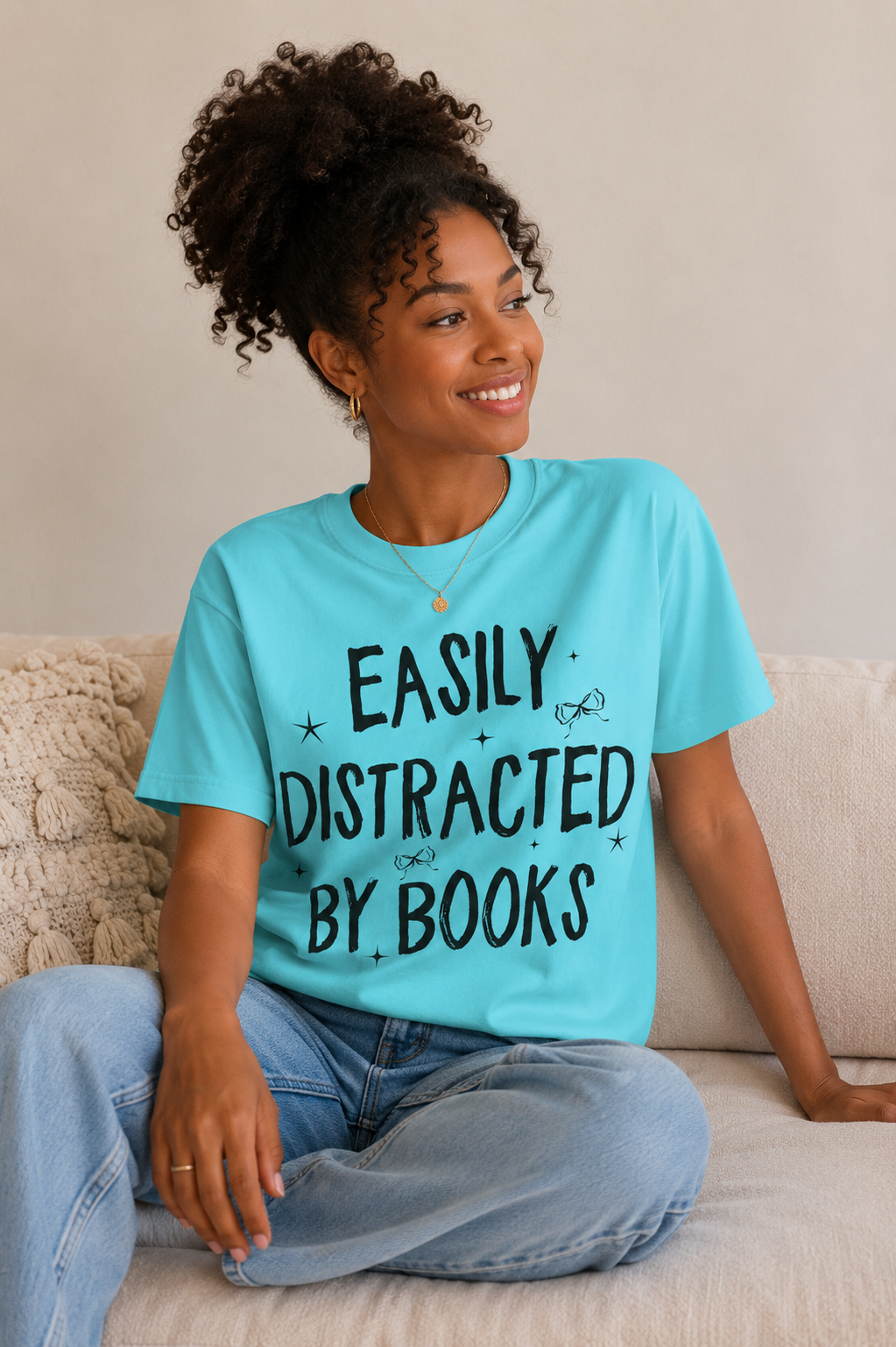 Easily Distracted By Books Graphic Tee