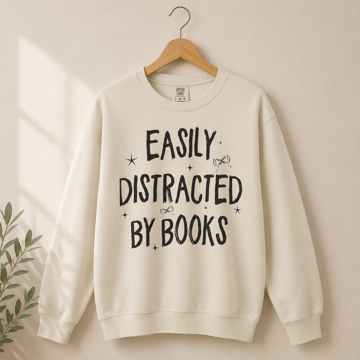 Easily Distracted By Books Crewneck Sweatshirt