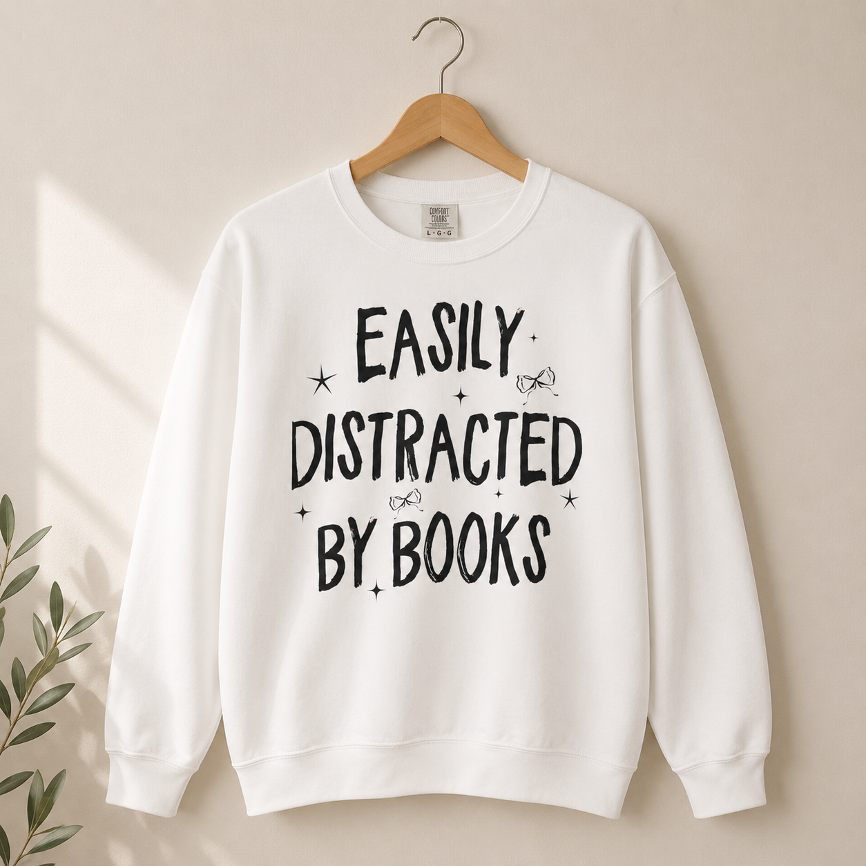 Easily Distracted By Books Crewneck Sweatshirt