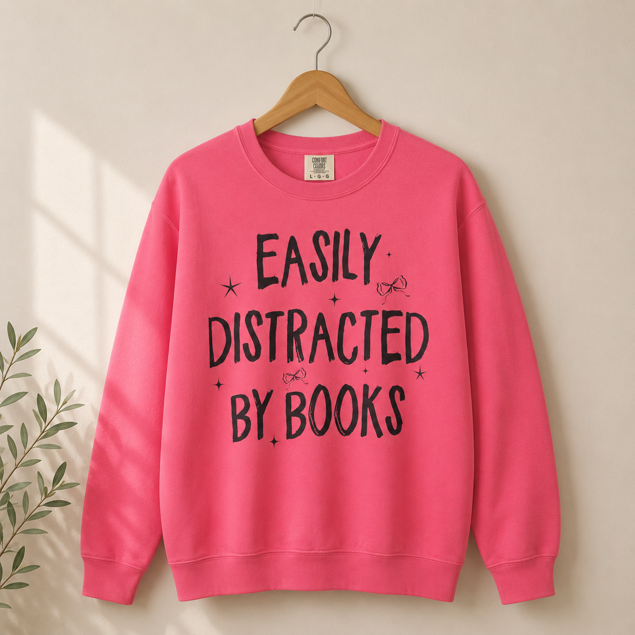 Easily Distracted By Books Crewneck Sweatshirt