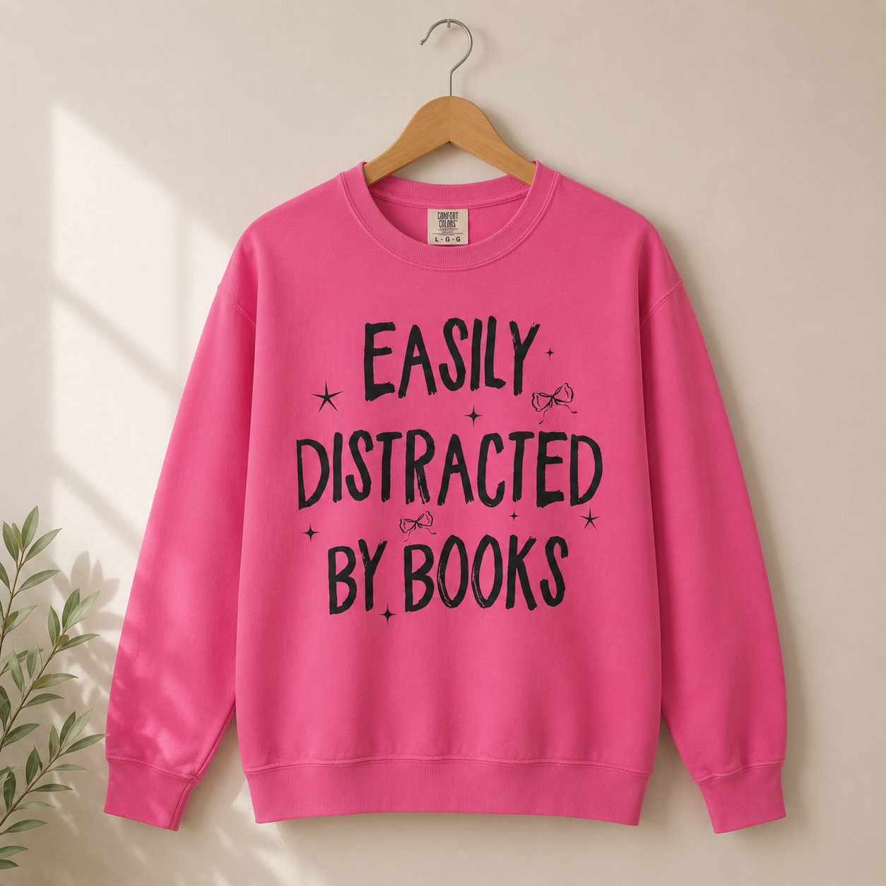 Easily Distracted By Books Crewneck Sweatshirt