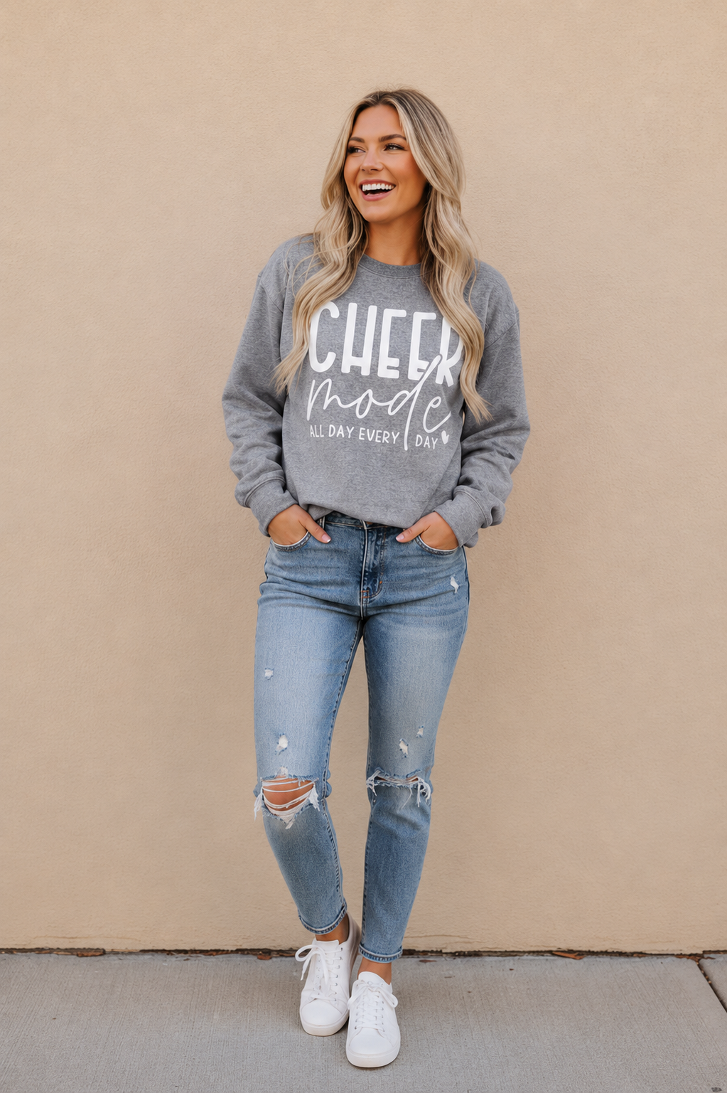 Cheer Mode All Day Every Day Crewneck Sweatshirt