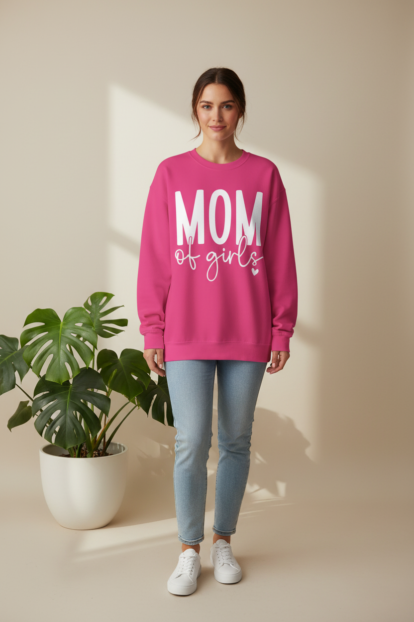 Mom of Girls Crewneck Sweatshirt