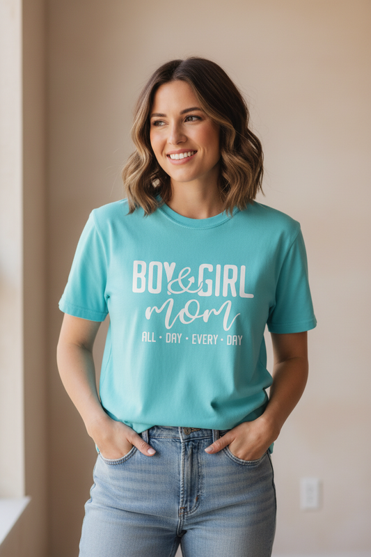Boy & Girl Mom All Day Every Day Graphic Tee