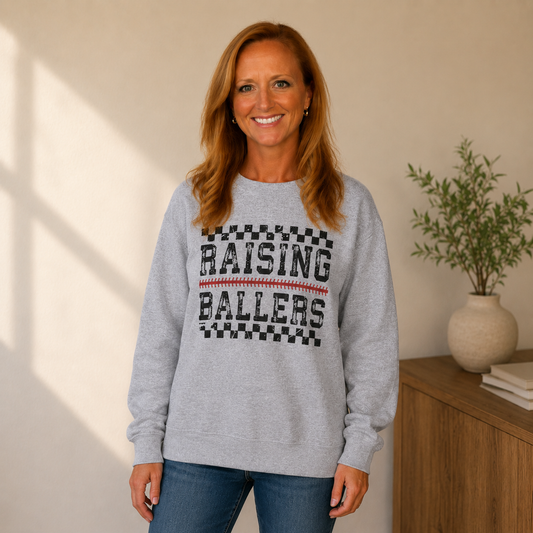Raising Ballers Baseball Crewneck Sweatshirt