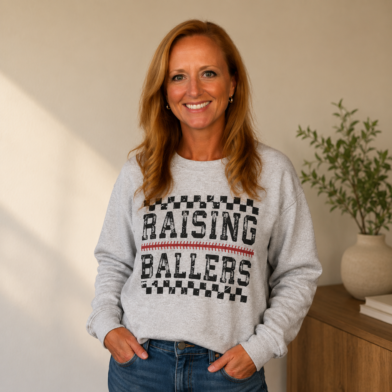 Raising Ballers Baseball Crewneck Sweatshirt