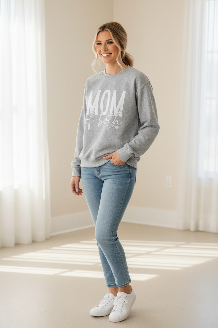 Mom of Both Crewneck Sweatshirt
