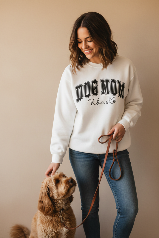 Dog Mom Vibes Crewneck Sweatshirt