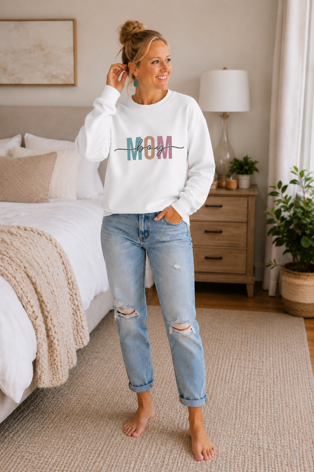 Boy Mom Crewneck Sweatshirt