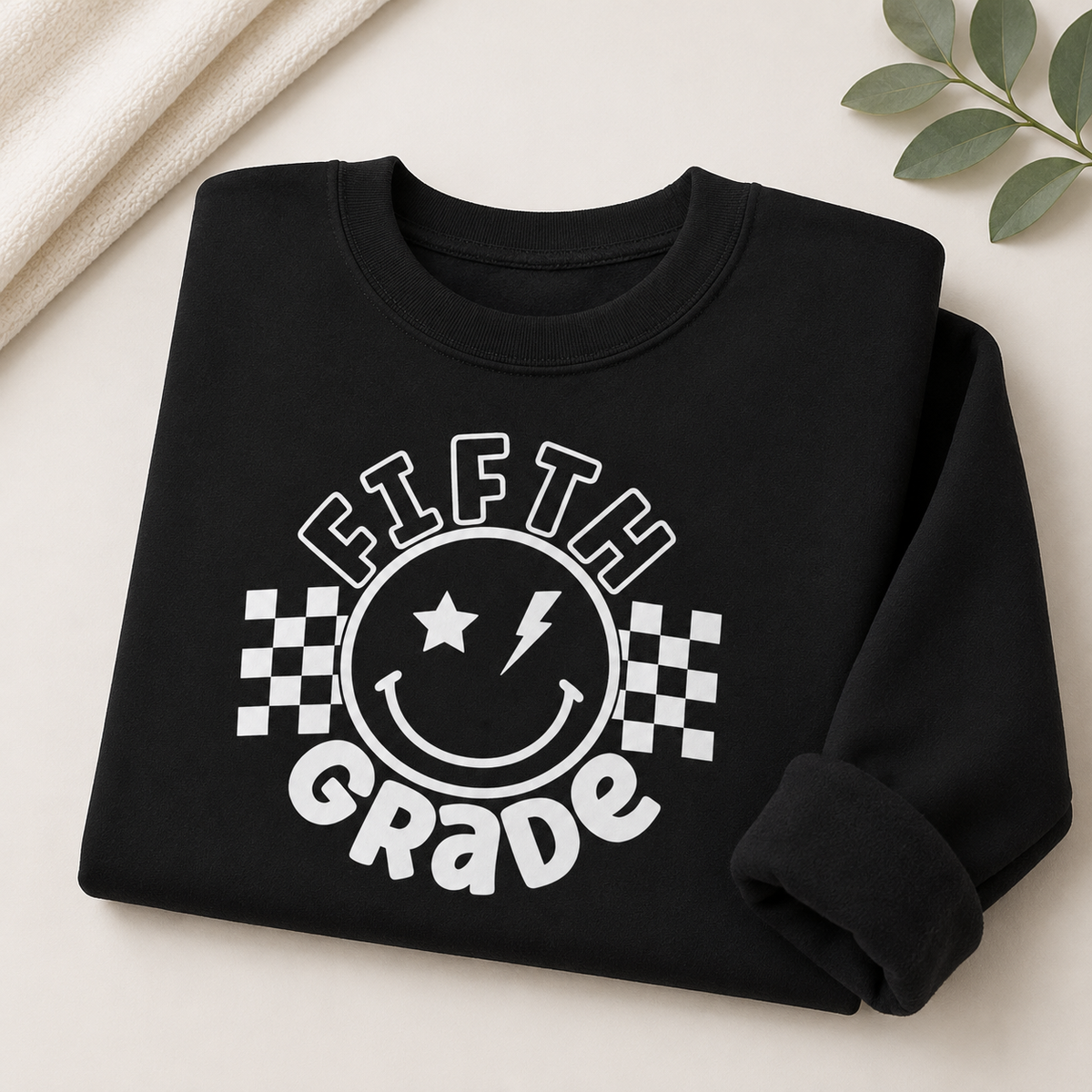 Fifth Grade Smiley Crewneck Sweatshirt