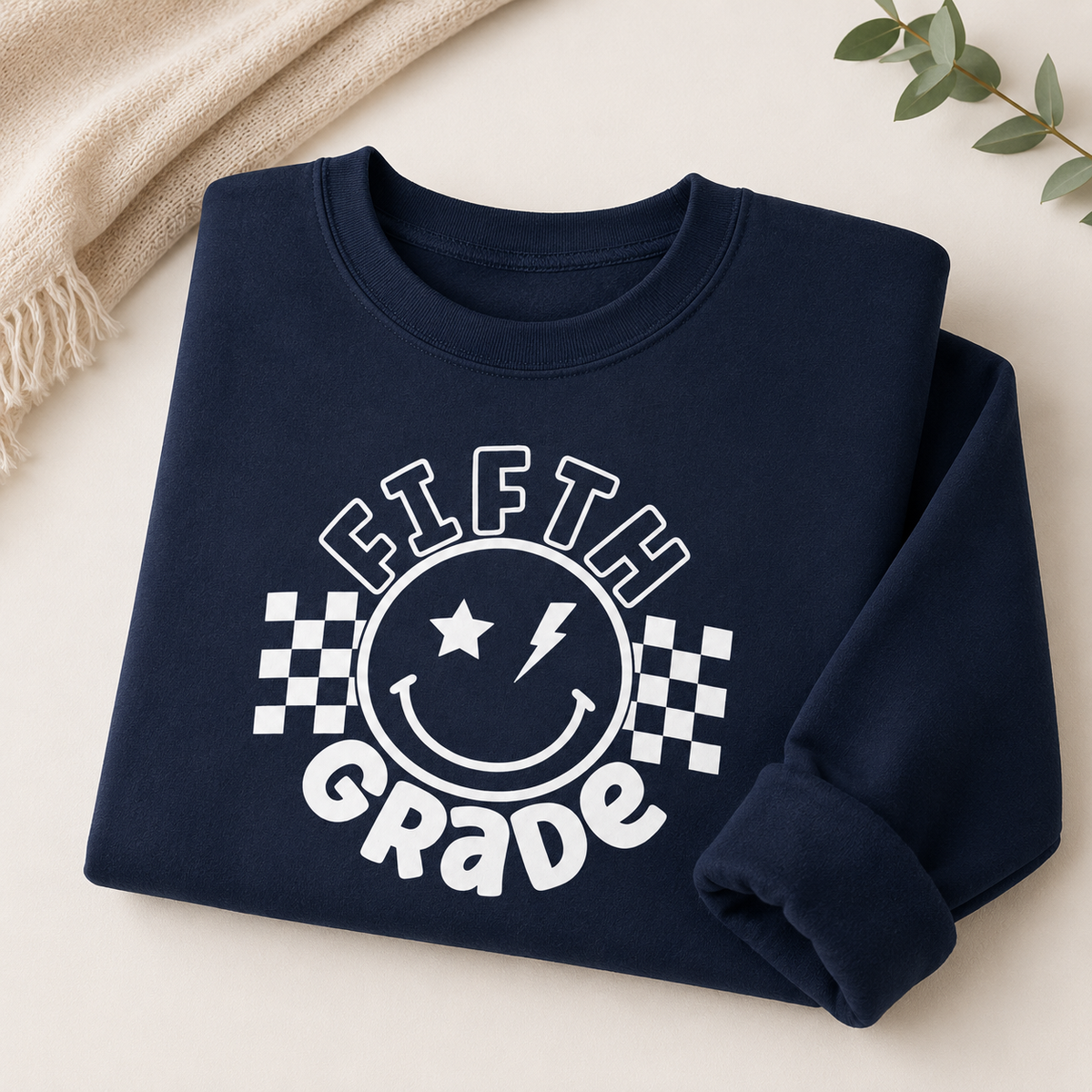 Fifth Grade Smiley Crewneck Sweatshirt