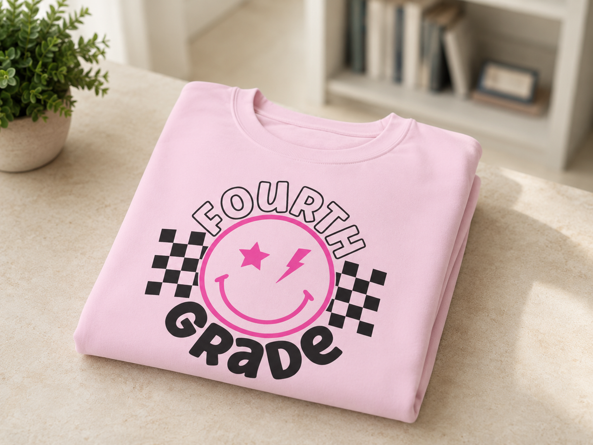 Fourth Grade Smiley Crewneck Sweatshirt