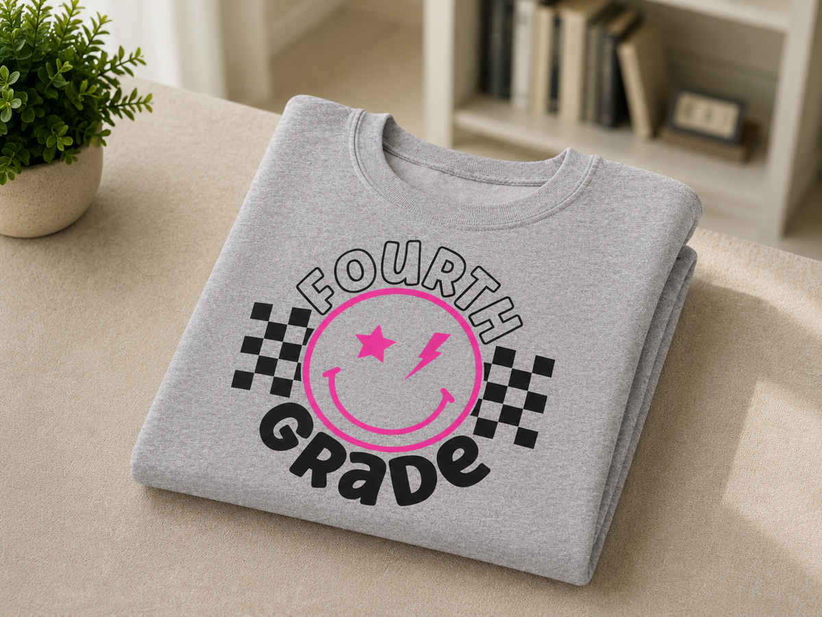 Fourth Grade Smiley Crewneck Sweatshirt