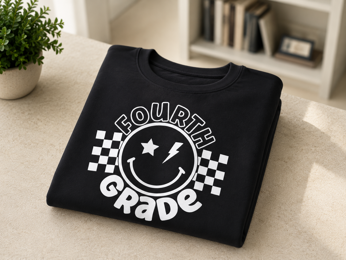 Fourth Grade Smiley Crewneck Sweatshirt
