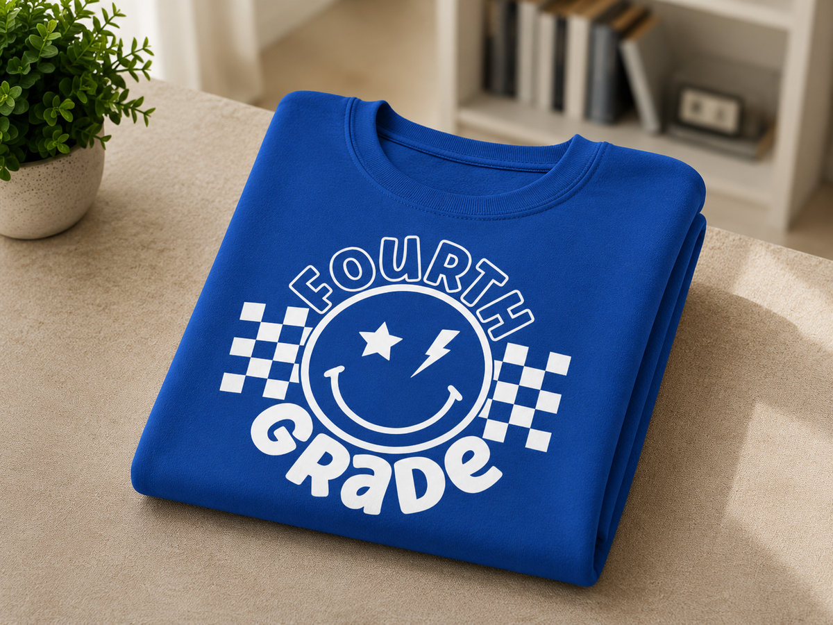 Fourth Grade Smiley Crewneck Sweatshirt