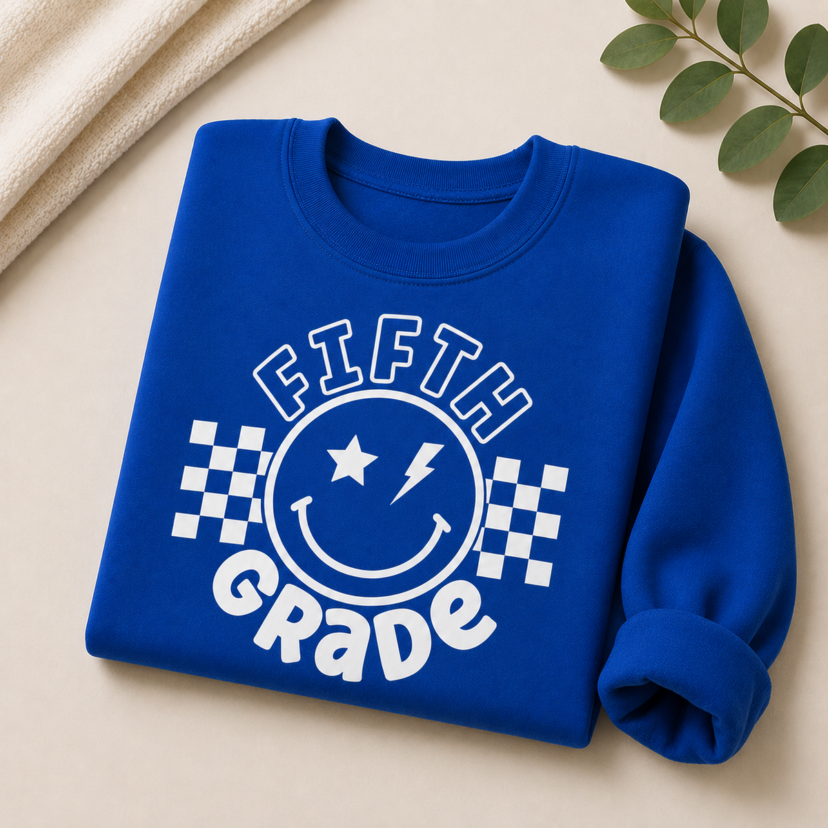 Fifth Grade Smiley Crewneck Sweatshirt