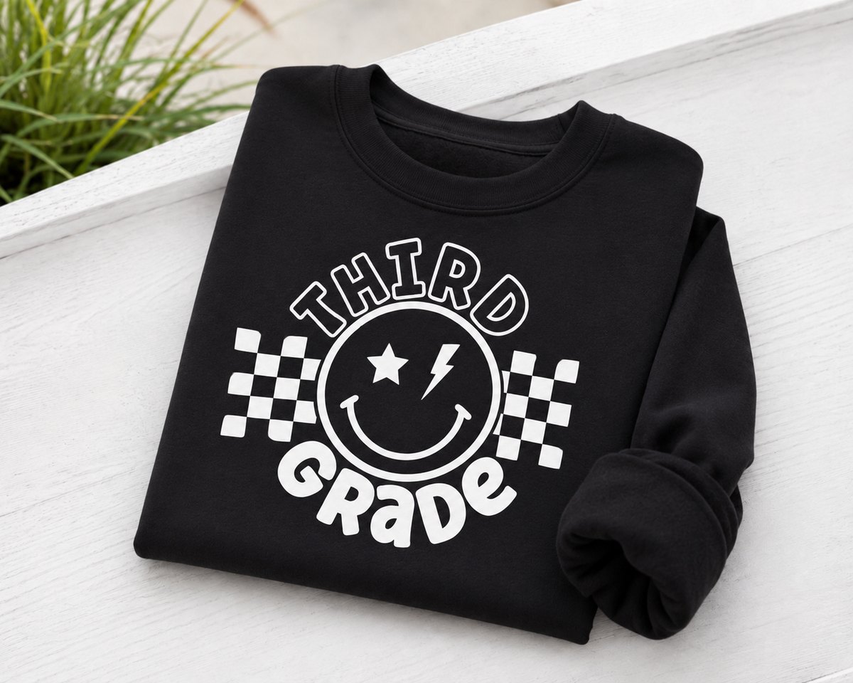 Third Grade Smiley Crewneck Sweatshirt