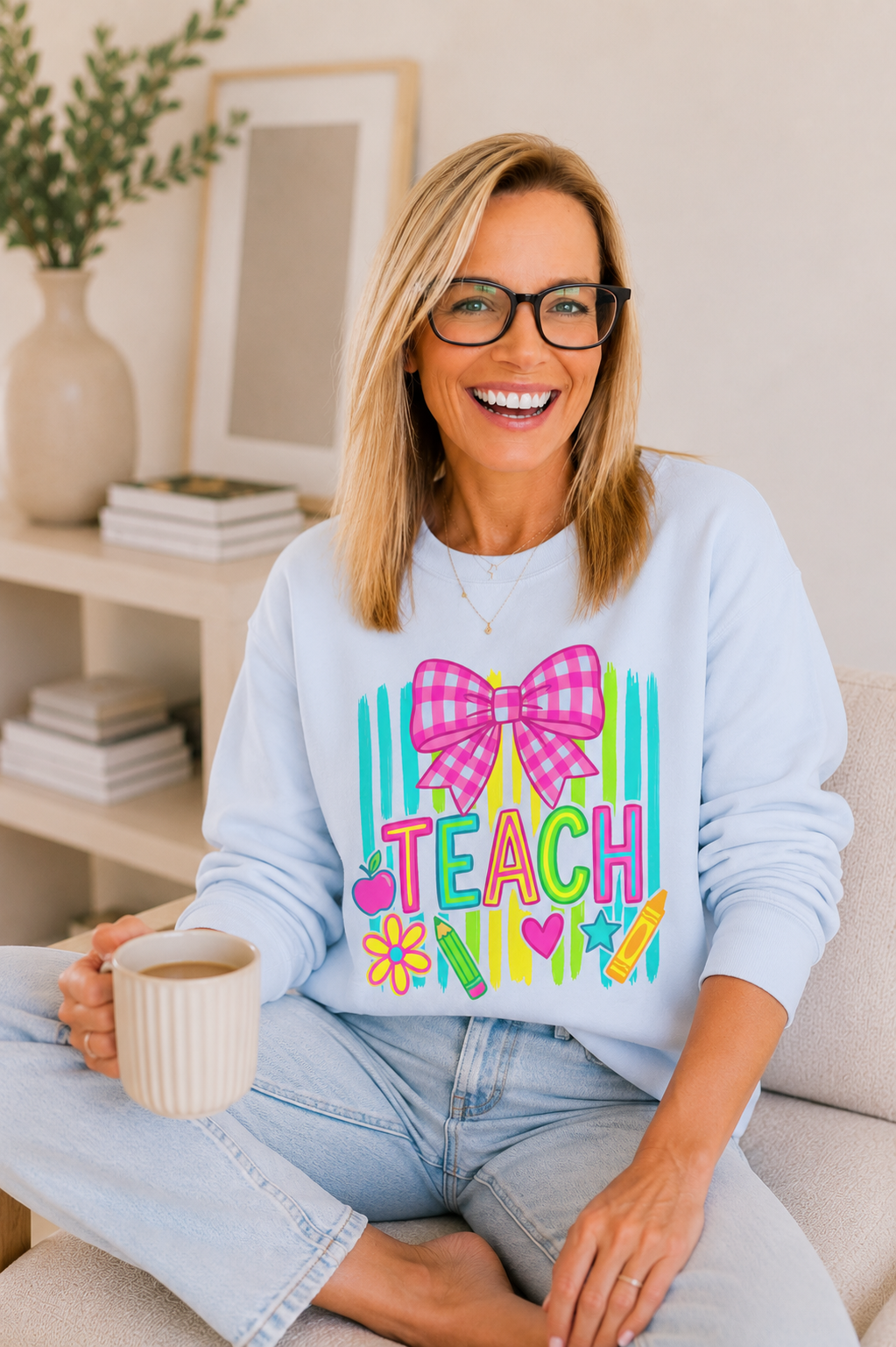 Teach Bow Crewneck Sweatshirt