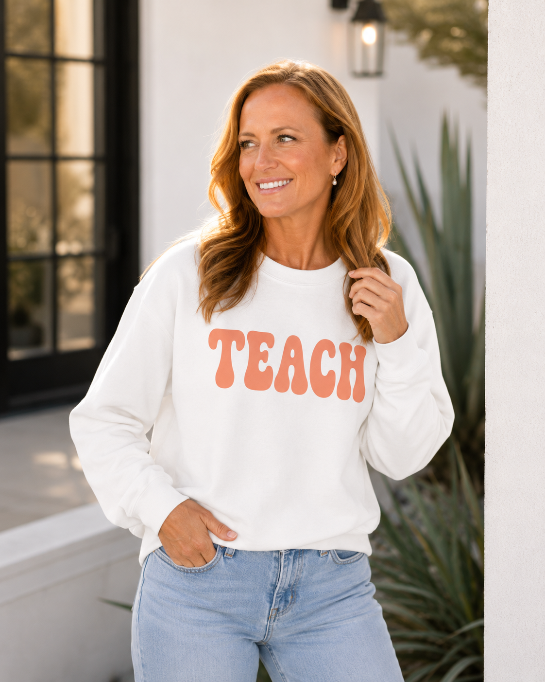 Teach Retro Crewneck Sweatshirt