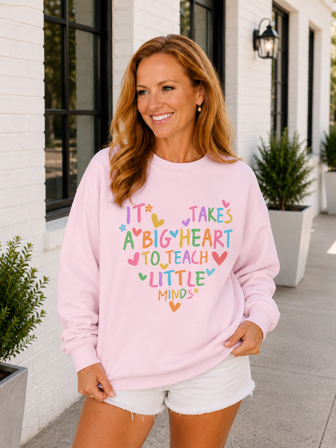 It Takes a Big Heart to Teach Little Minds Crewneck Sweatshirt