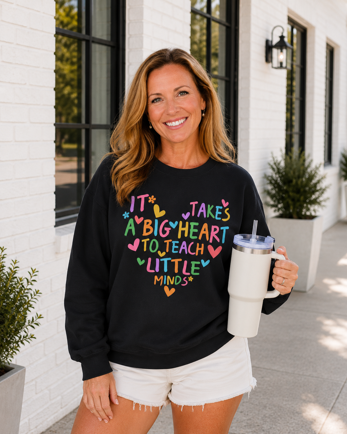 It Takes a Big Heart to Teach Little Minds Crewneck Sweatshirt