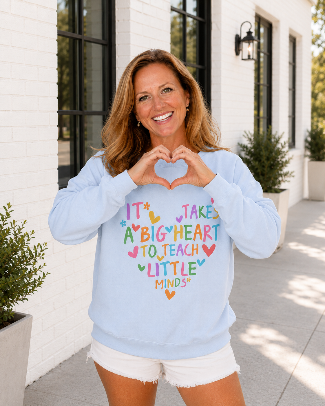 It Takes a Big Heart to Teach Little Minds Crewneck Sweatshirt