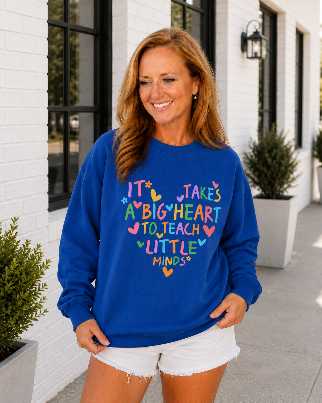 It Takes a Big Heart to Teach Little Minds Crewneck Sweatshirt