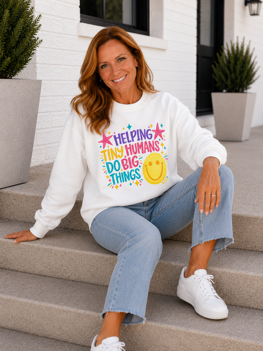 Helping Tiny Humans Do Big Things Crewneck Sweatshirt