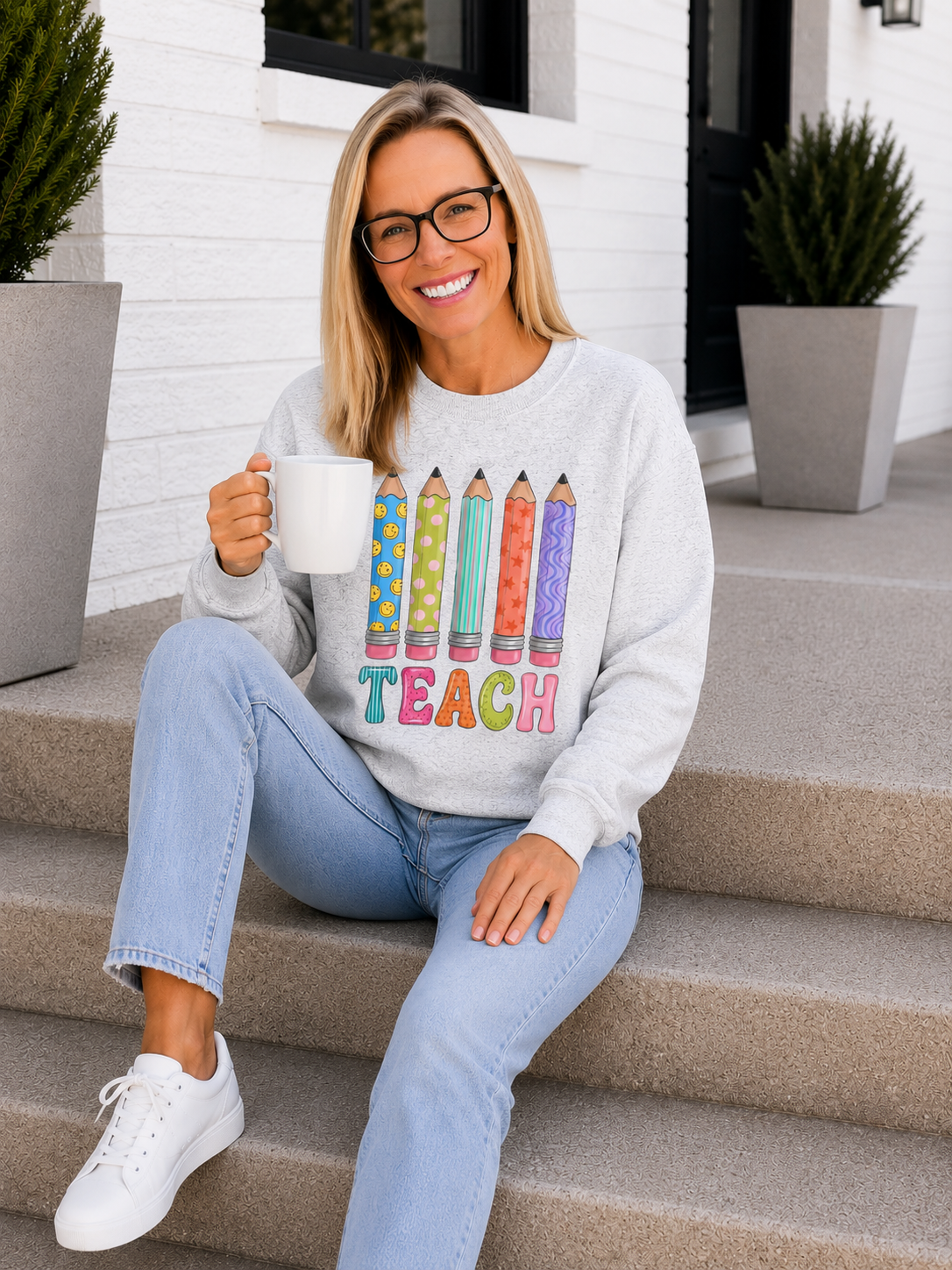 Teacher Pencils Crewneck Sweatshirt