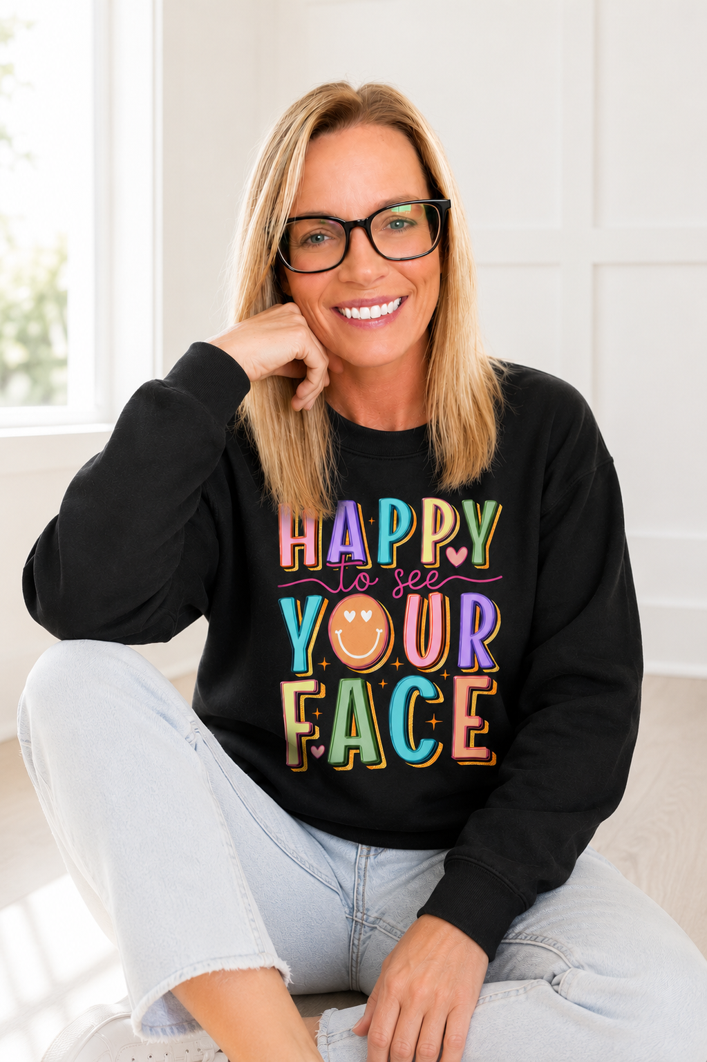 Happy to See Your Face Crewneck Sweatshirt
