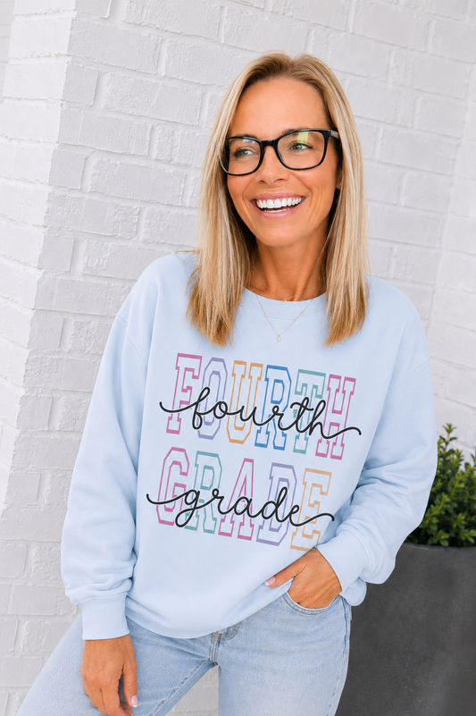 Fourth Grade Teacher Crewneck Sweatshirt
