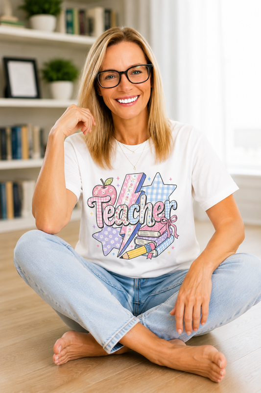 Teacher Patchwork Graphic Tee