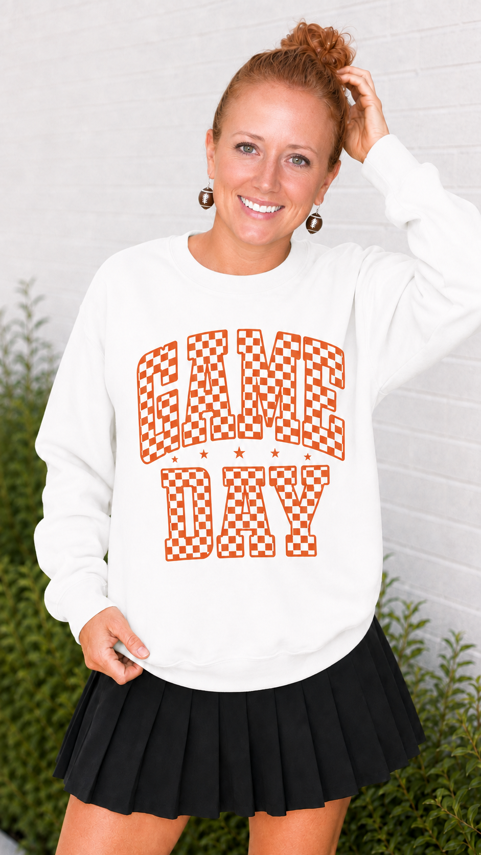 Game Day Checkered Crewneck Sweatshirt
