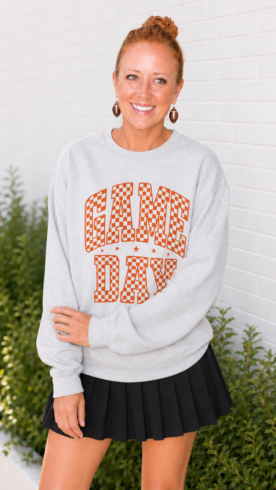 Game Day Checkered Crewneck Sweatshirt