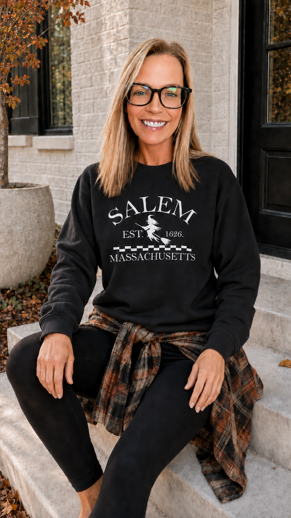 Salem Massachusetts Witch Crewneck Sweatshirt