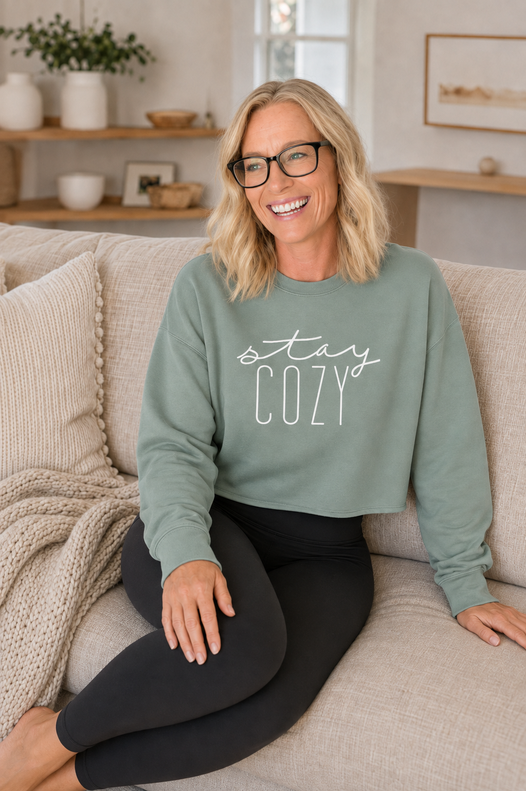 Stay Cozy Cropped Crewneck Sweatshirt