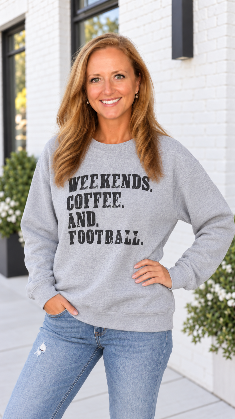 Weekends, Coffee & Football Crewneck Sweatshirt