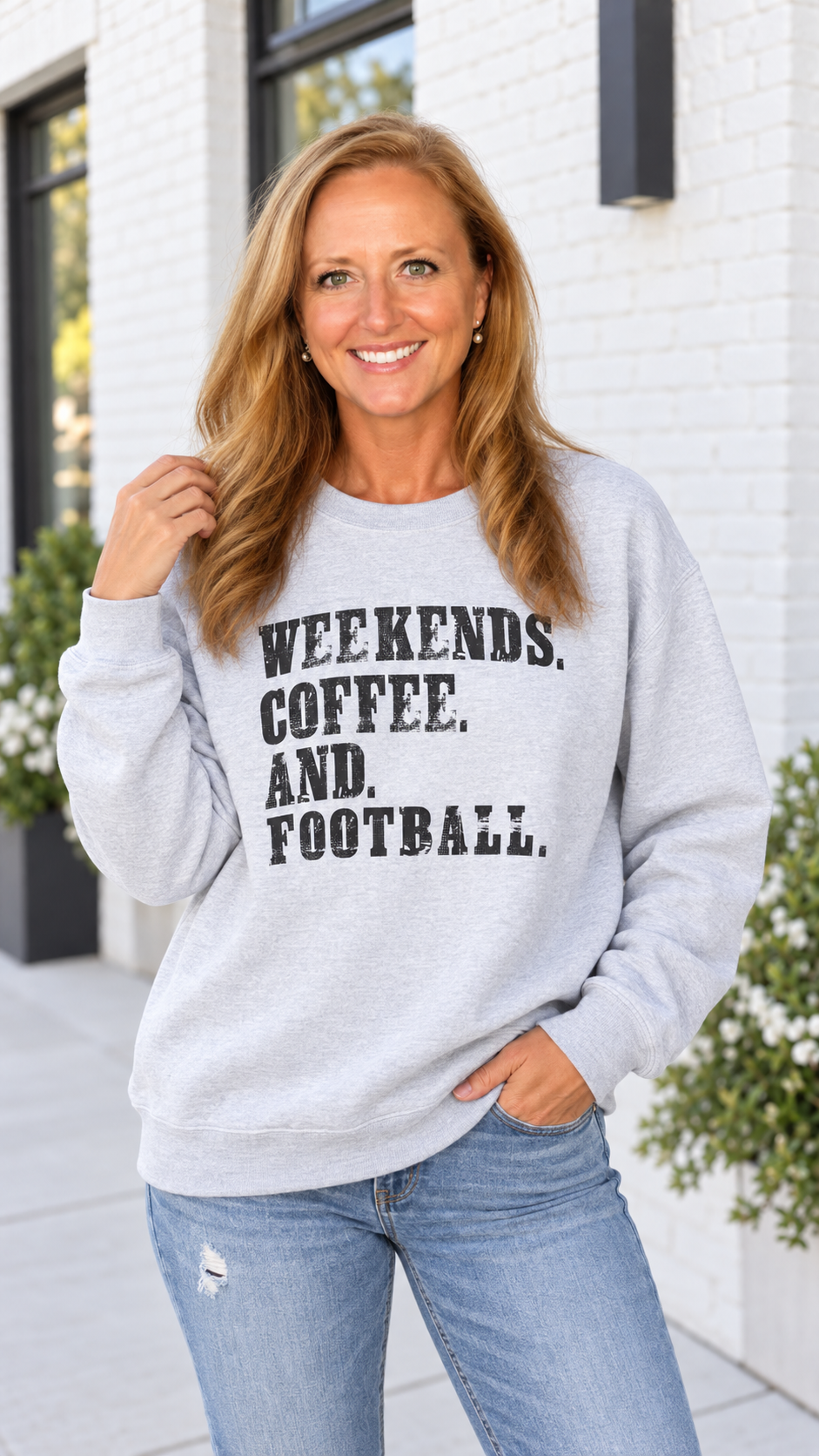 Weekends, Coffee & Football Crewneck Sweatshirt