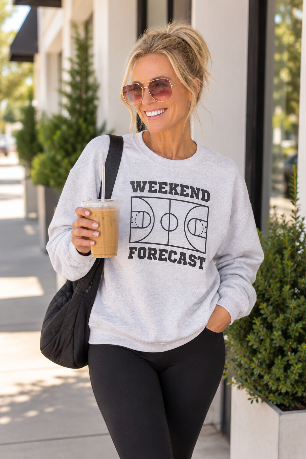 Weekend Forecast Basketball Crewneck Sweatshirt