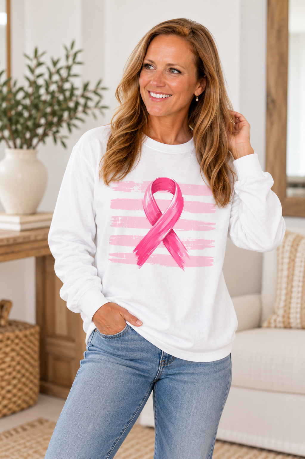 Breast Cancer Awareness Long Sleeve Tee