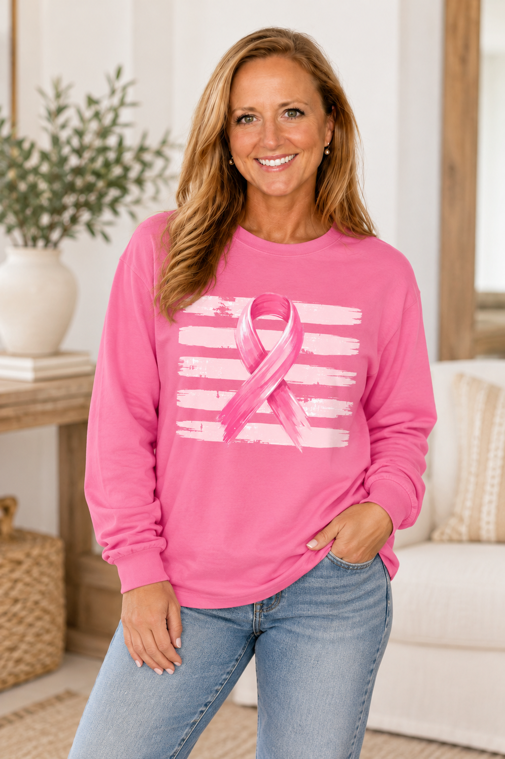 Breast Cancer Awareness Long Sleeve Tee