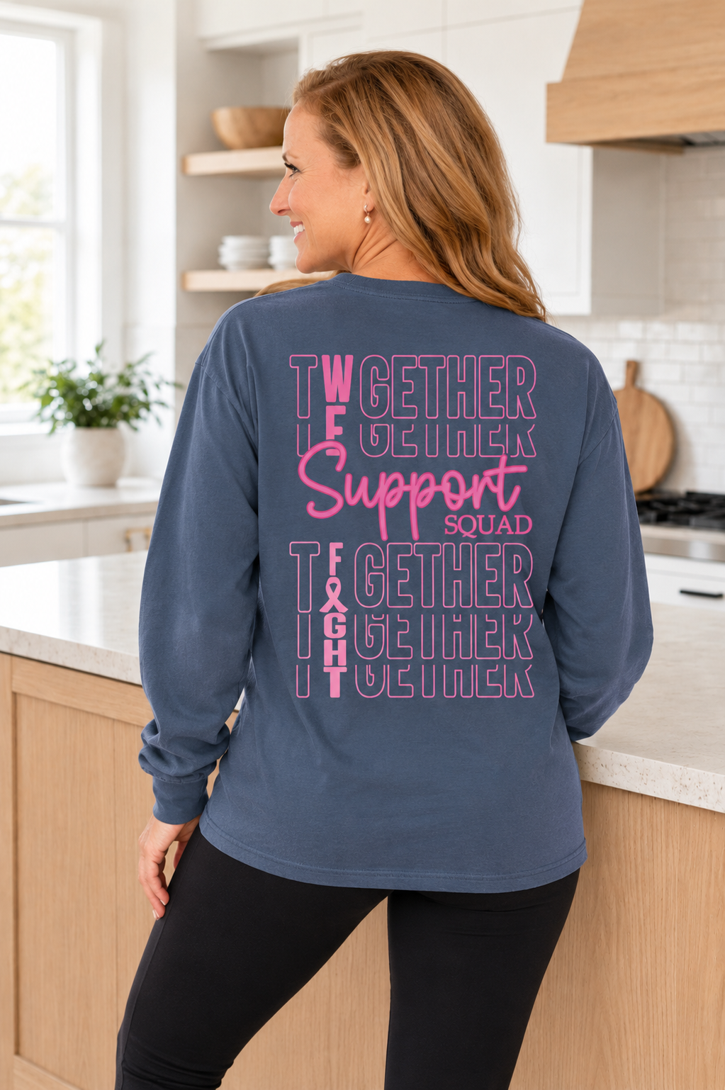 Pink Ribbon Support Squad Long Sleeve Tee