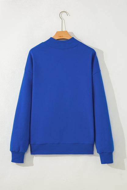 Baseball Bow Mock Neck Sweatshirt