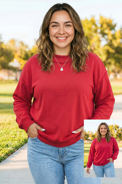 Reversible Oversized Drop Shoulder Sweatshirt