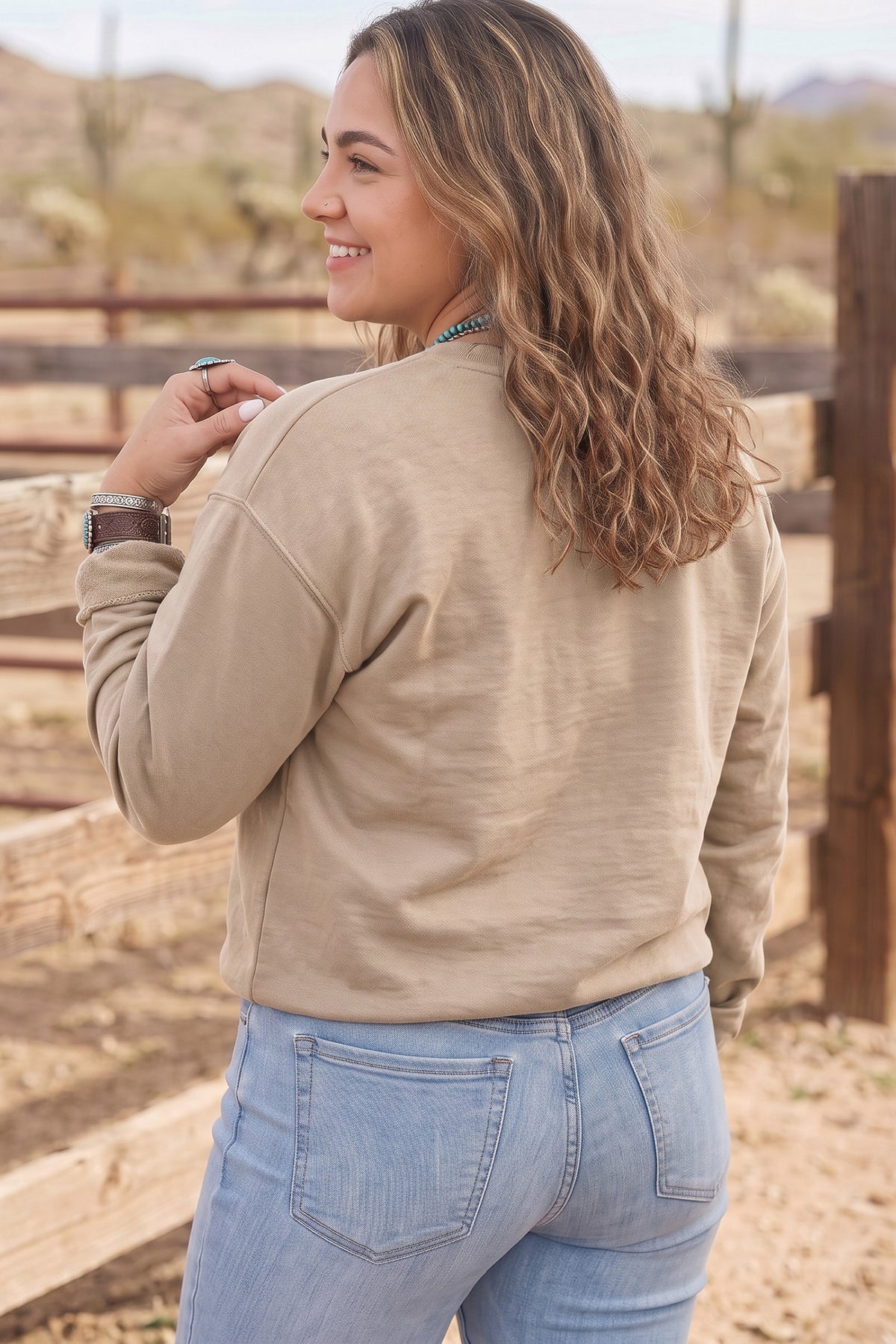 PRAY Patchwork Graphic Tunic Sweatshirt